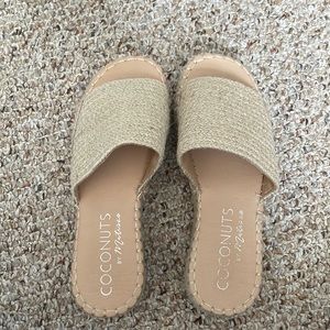 Platform woven sandals